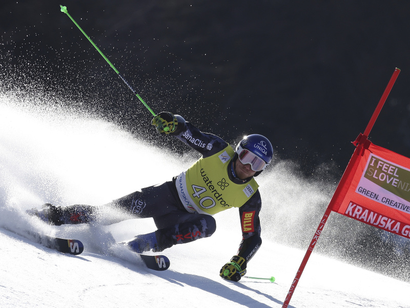 Adam Žampa počas 1. kola obrovského slalomu Svetového pohára v alpskom lyžovaní v slovinskom stredisku Kranjska Gora
