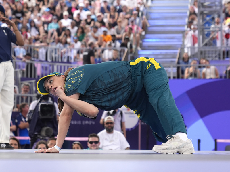 Austrálska reprezentantka v breakdance Rachael Gunnová počas LOH 2024 v Paríži