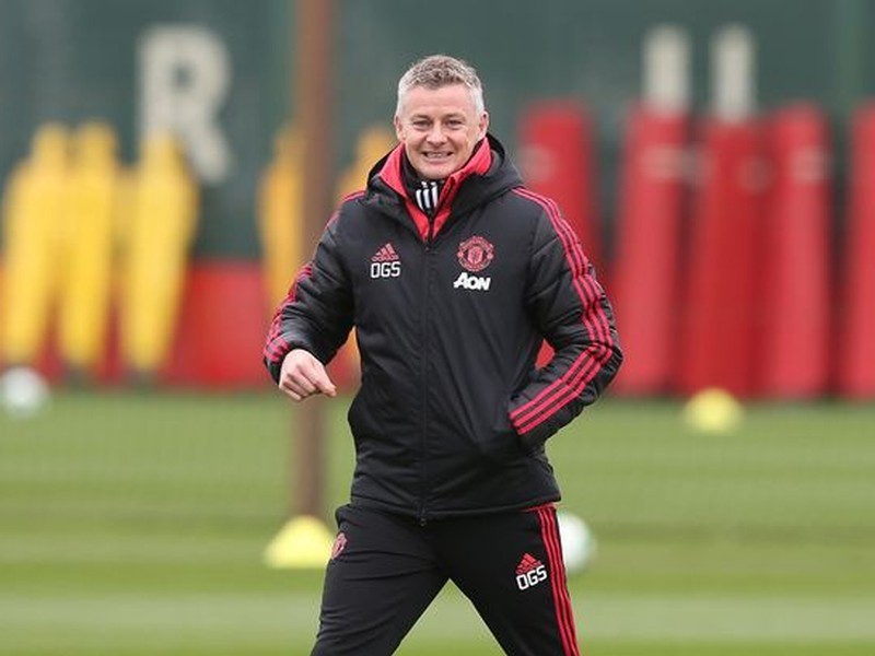 Ole Gunnar Solskjaer počas tréningu