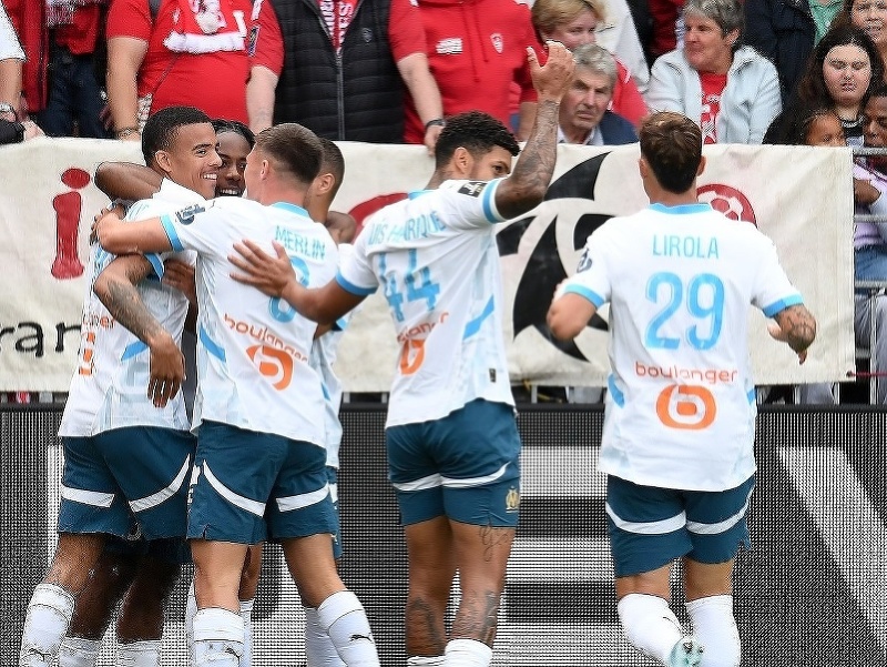 Radosť hráčov Olympique Marseille
