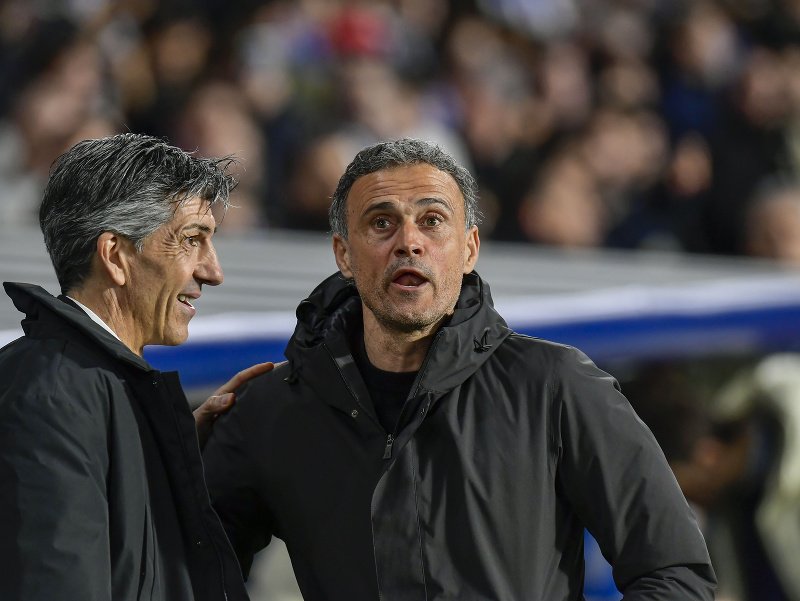 Tréner PSG Luis Enrique a kouč Realu Sociedad Imanol Alguacil