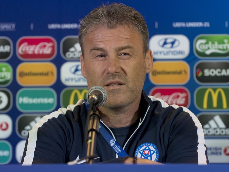 Na snímke tréner futbalistov Slovenska do 21 rokov Pavel Hapal