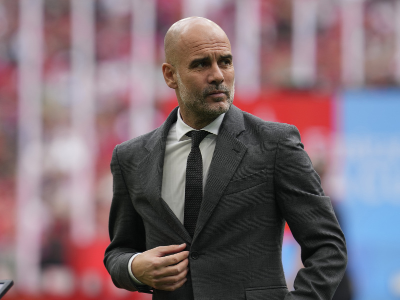 Manažér Manchestru City Pep Guardiola počas finále FA Cupu 2024