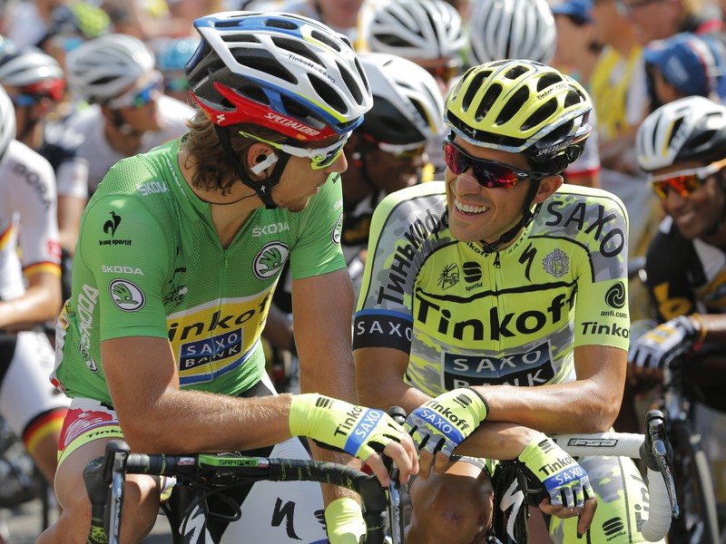 Peter Sagan a Alberto Contador