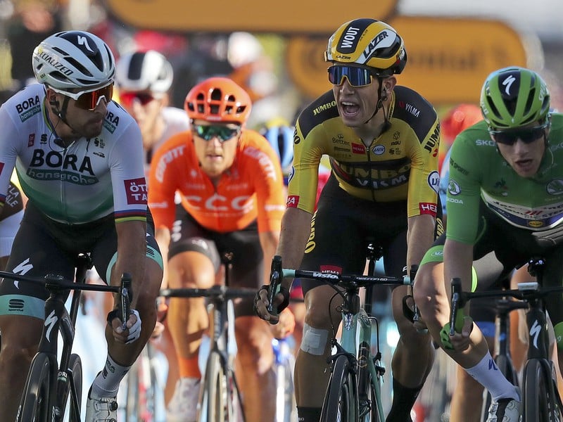 Peter Sagan a Wout van Aert po incidente na Tour de France 