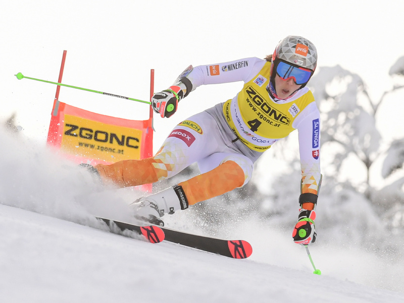 Petra Vlhová v 1. kole obrovského slalomu