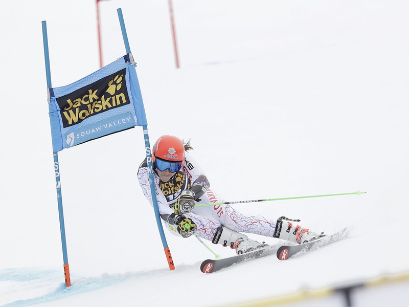 Slovenská lyžiarka Petra Vlhová počas 1. kola obrovského slalomu Svetového pohára