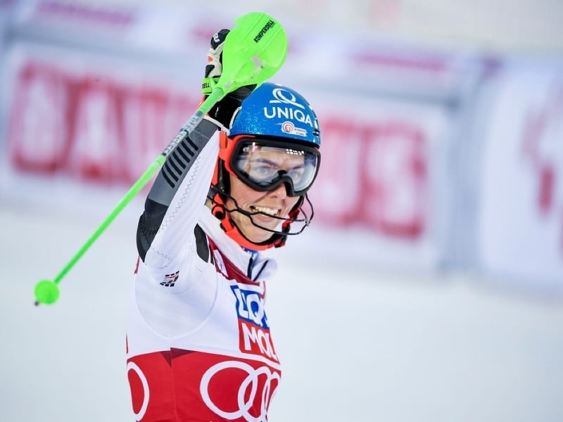 Petra Vlhová sa raduje z triumfu v slalome