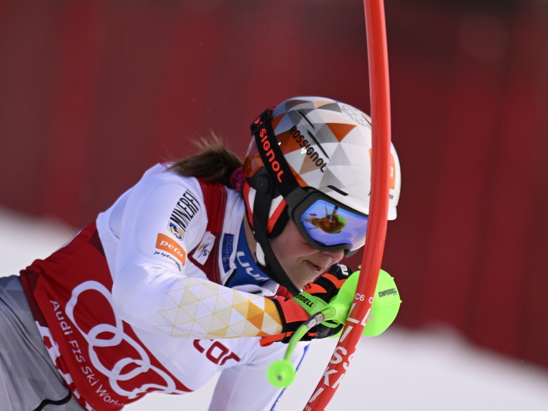 Slovenská lyžiarka Petra Vlhová v 1. kole slalomu v Are