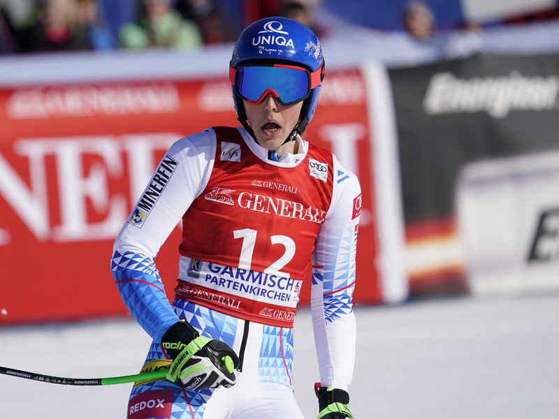 Slovenská lyžiarka Petra Vlhová počas super-G Svetového pohára alpských lyžiarok v nemeckom stredisku Garmish - Partenkirchen 