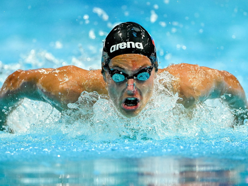 Slovenský plavec František Jablčník počas rozplavby na 200 m polohové preteky na MS v plaveckých športoch v Budapešti
