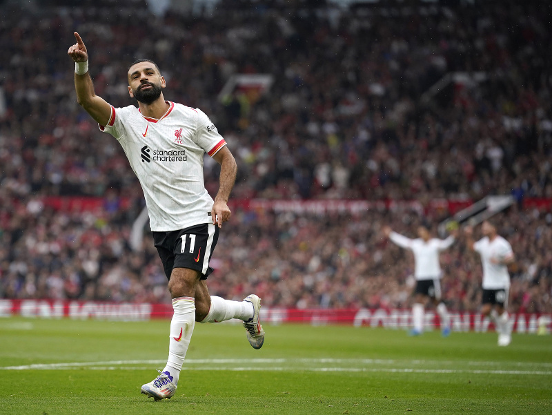 Mohamed Salah z Liverpoolu sa raduje z gólu