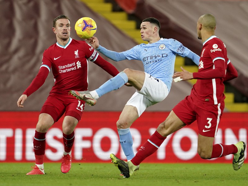 Phil Foden, Jordan Henderson a Fabinho
