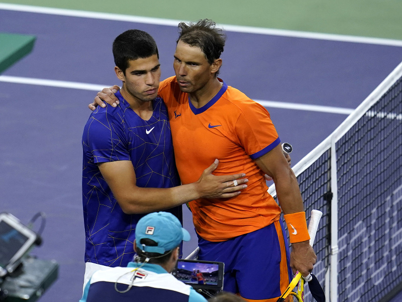 Carlos Alcaraz a Rafael Nadal po semifinálovom zápase turnaja v Indian Wells