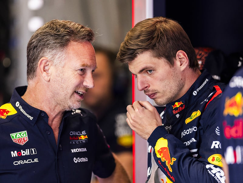 Christian Horner a Max Verstappen 