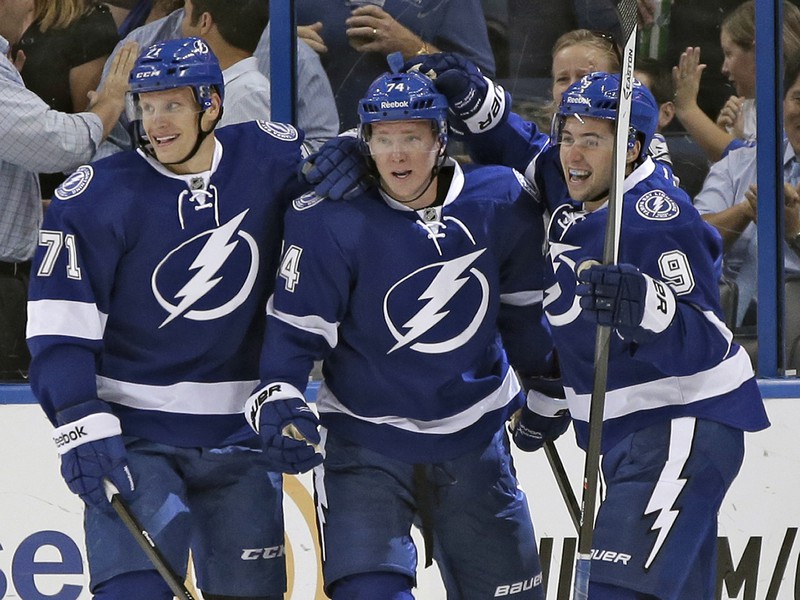 Richard Pánik, Ondrej Palát a Tyler Johnson
