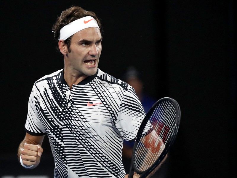 Roger Federer sa raduje z výhry