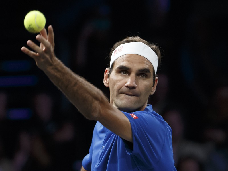 Roger Federer v zápase na Laver Cupe