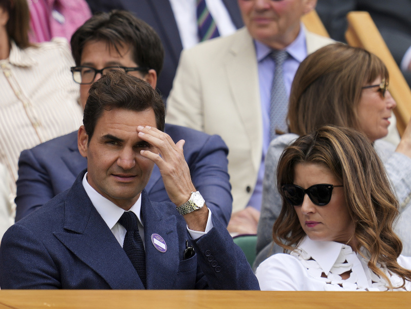 Roger Federer a Mirka Federerová na Wimbledone