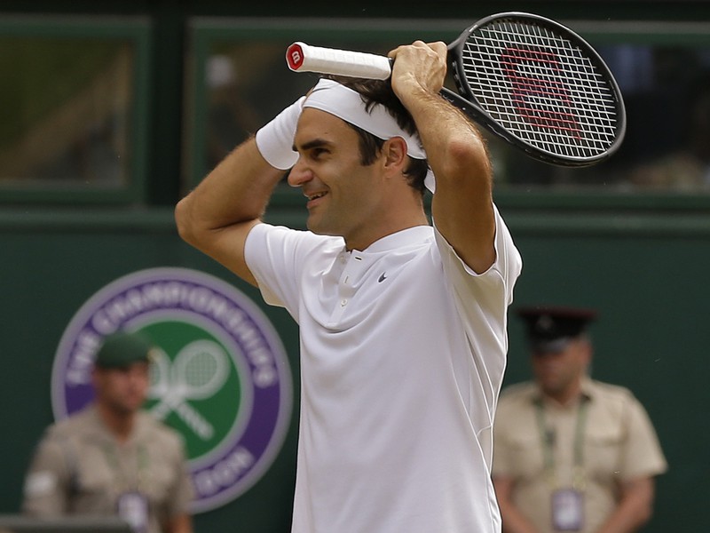 Roger Federer a jeho víťazná radosť 