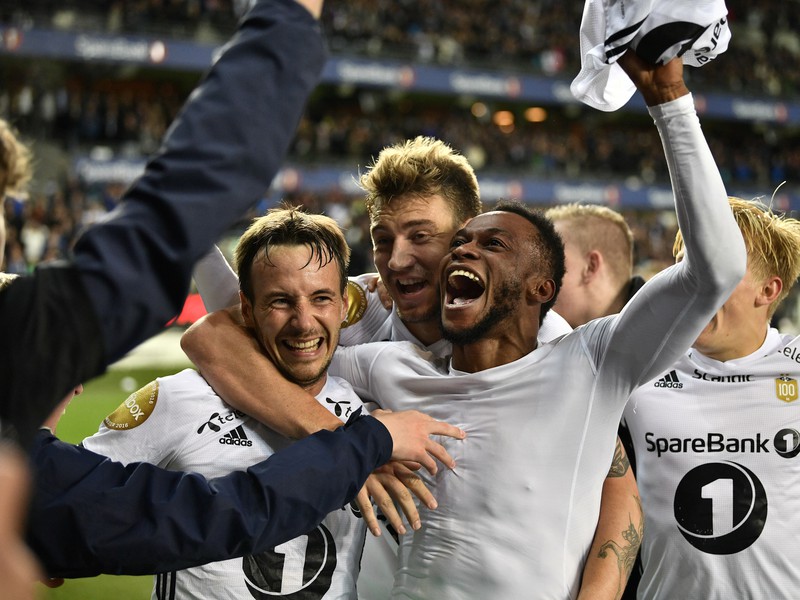 Hráči Rosenborgu sa radujú z gólu