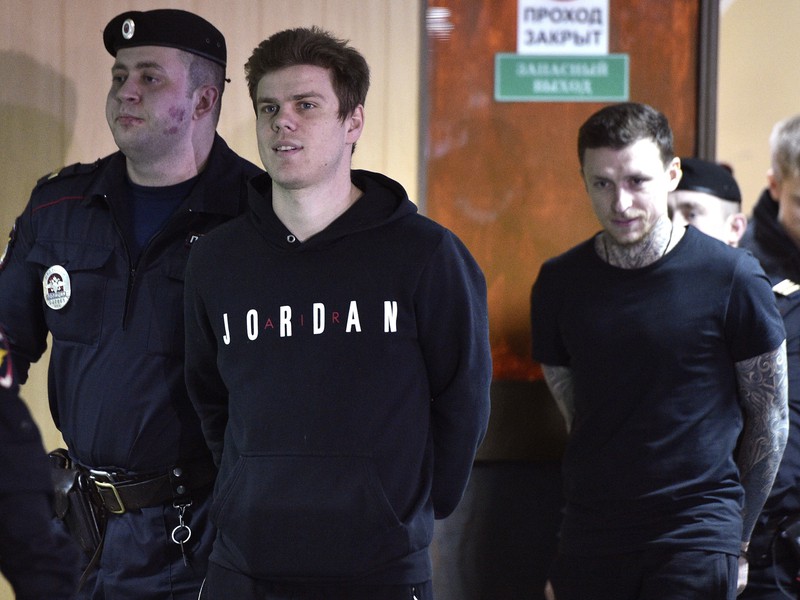 Hriešnici Kokorin a Mamajev pred súdnym pojednávaním v apríli 2019