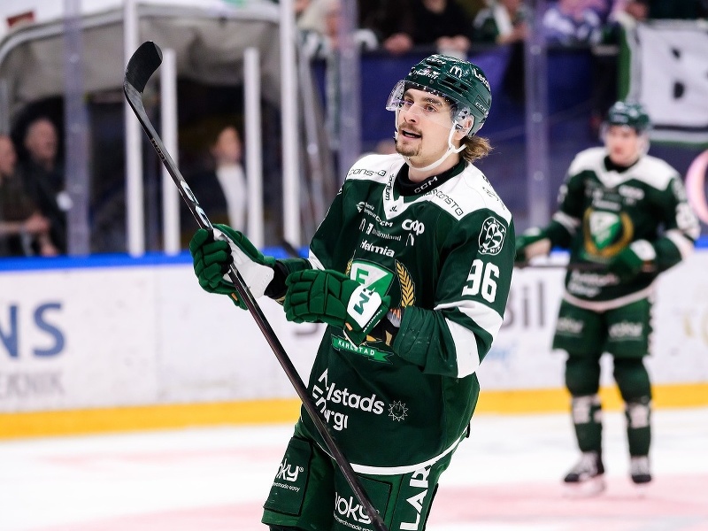 Český hokejista David Tomášek v drese švédskeho Färjestadu BK