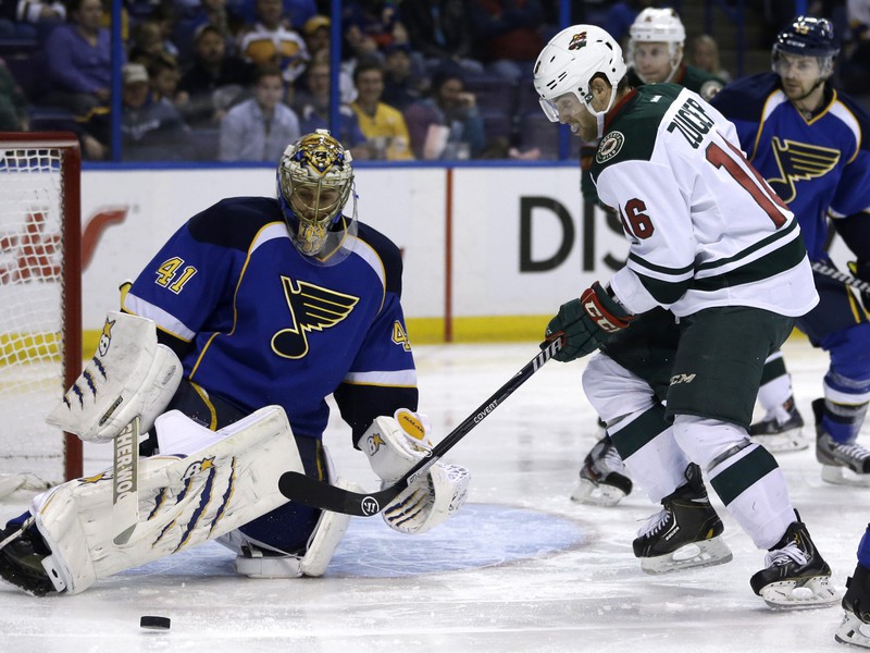 Jaroslav Halák a Jason Zucker