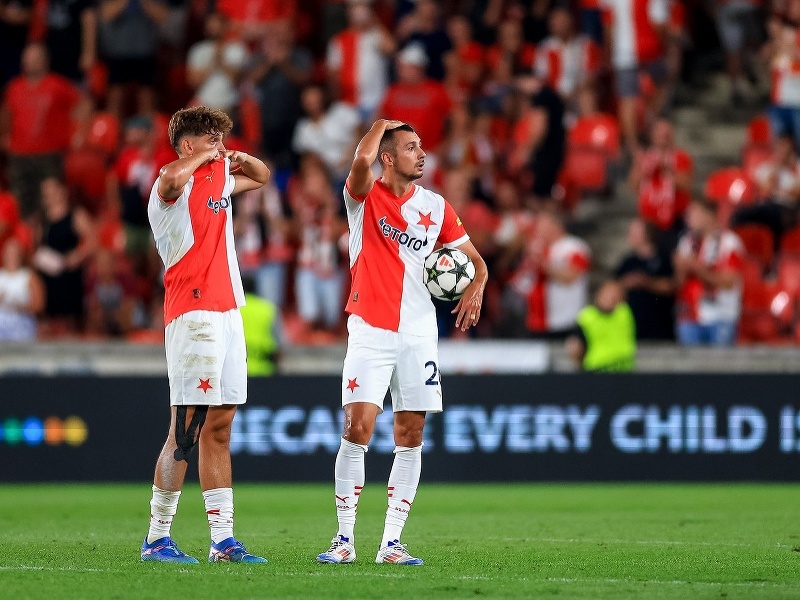 Mojmír Chytil a Ivan Schranz (vpravo) po konci Slavie v Lige majstrov