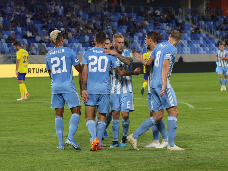 Radosť hráčov ŠK Slovan Bratislava