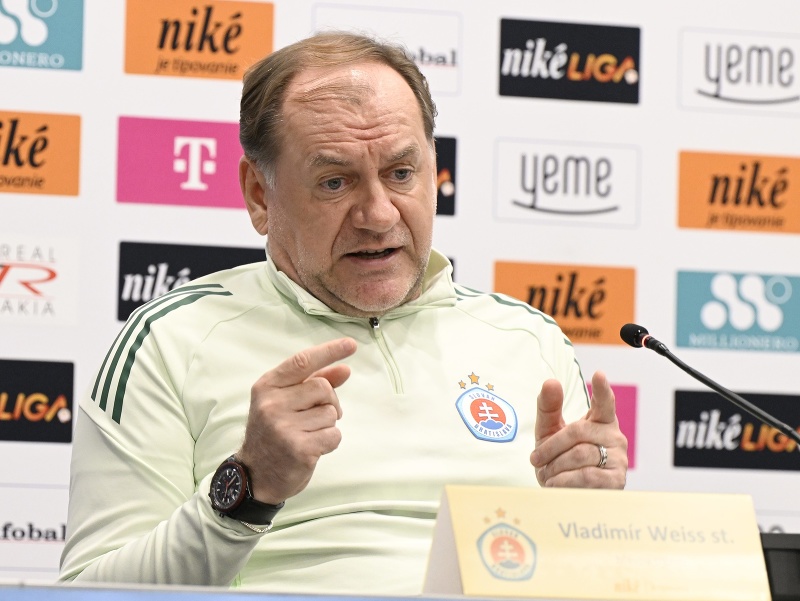 Vladimír Weis st. počas tlačovej konferencie pred štartom jarnej časti futbalovej Niké ligy