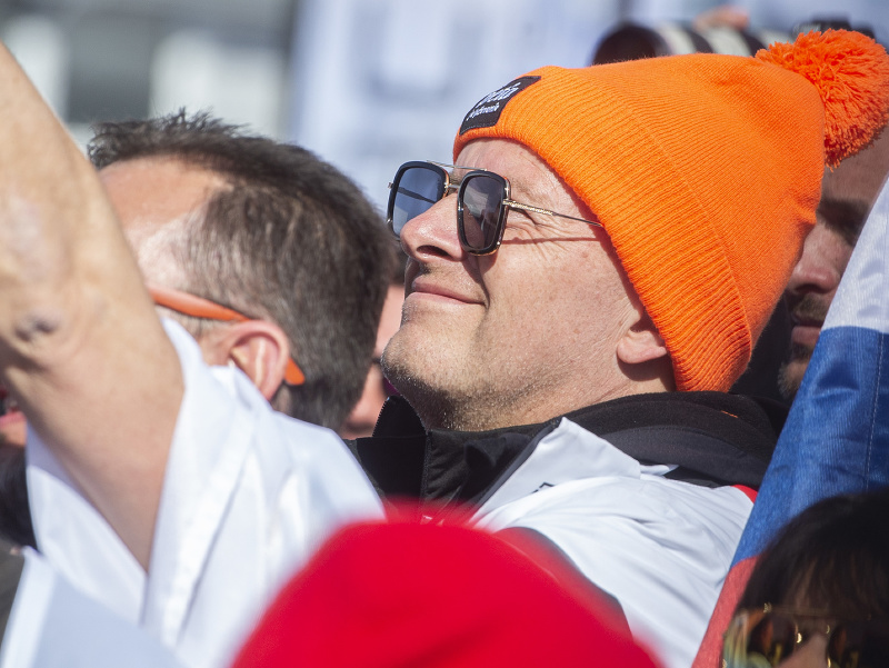 Predseda Národnej rady SR Boris Kollár (Sme rodina) počas druhého kola finále slalomu žien Svetového pohára v alpskom lyžovaní vo francúzskom Courchevel/Meribel