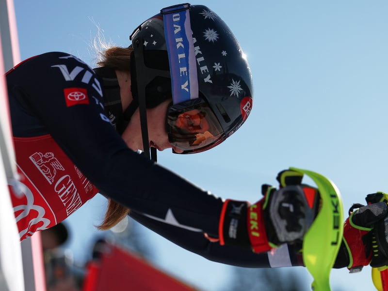 Mikaela Shiffrinová počas slalomu v švédskom Are