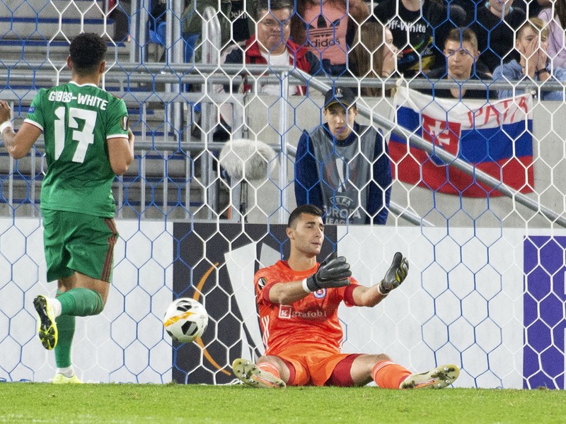 Dominik Greif po inkasovanom góle v zápase s Wolves