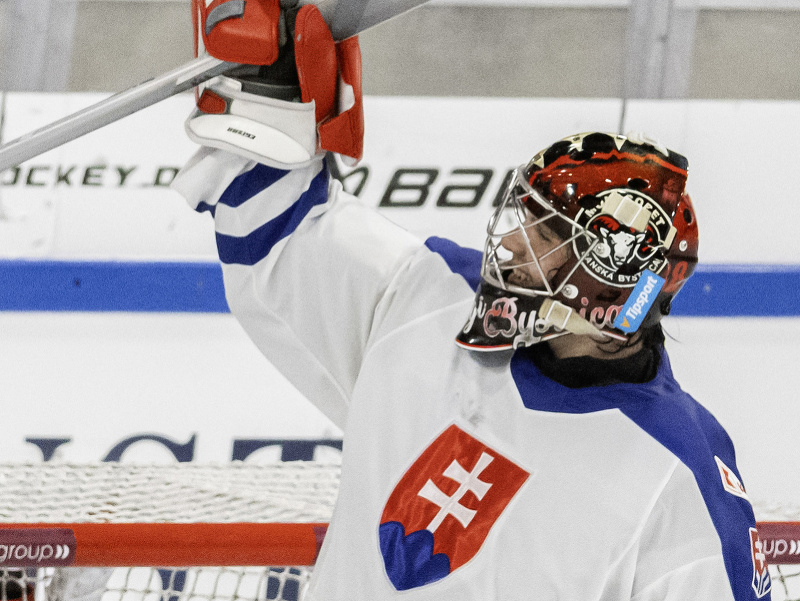 Na snímke brankár Eugen Rabčan (Slovensko) sa raduje z víťazstva 