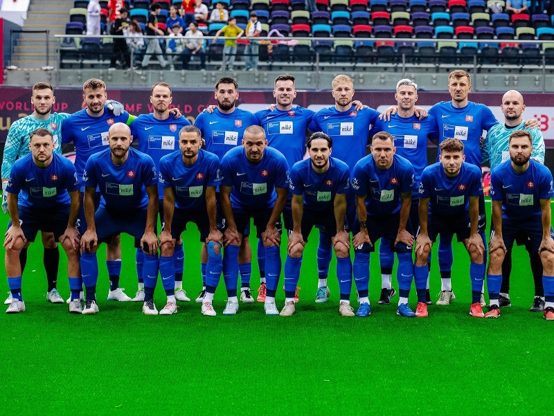 Na snímke slovenská reprezentácia v malom futbale