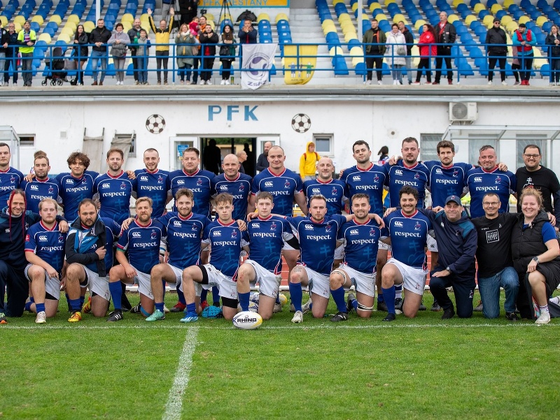 Na snímke slovenská reprezentácia v rugby