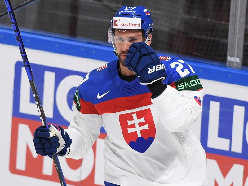Na snímke hokejista Marek Hrivík (Slovensko) sa teší z gólu na 1:0 v zápase základnej B - skupiny Slovensko - Nórsko na 86. majstrovstvách sveta v ľadovom hokeji