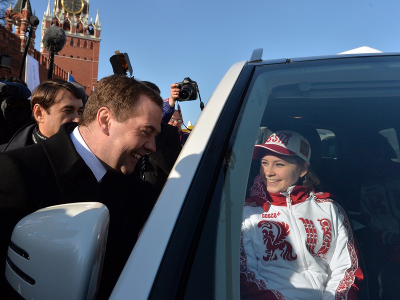 Dmitrij Medvedev a Julia Lipnická