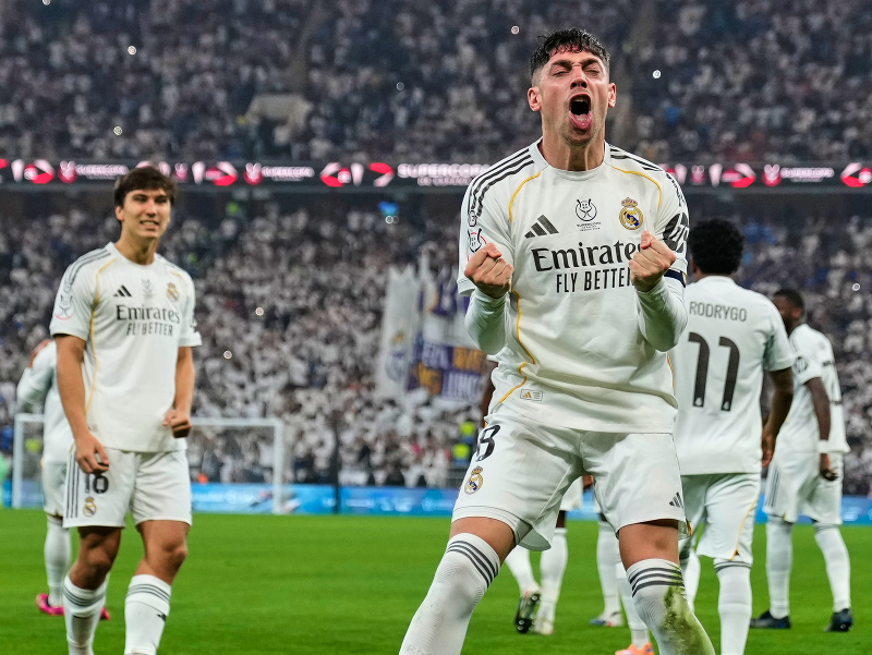 Federico Valverde tešiaci sa z gólu