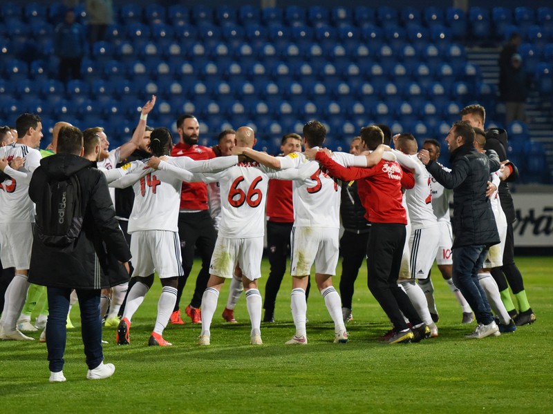 Radosť hráčov Trnavy po postupe do finále Slovnaft Cup-u