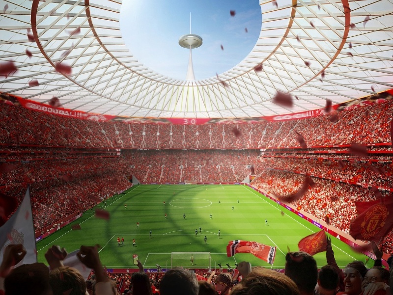 Vizualizácia nového štadióna Manchestru United