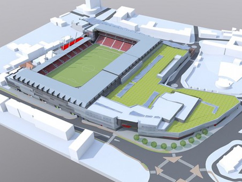 Vizuál nového štadióna v Trnave, na ktorý prispeje štát najväčšou sumou