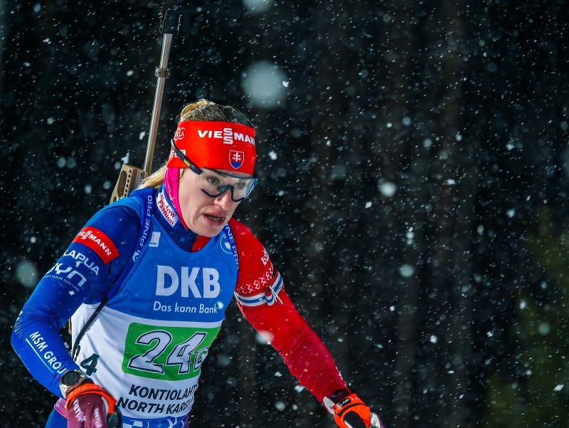 Slovenská biatlonistka Paulína Bátovská Fialková počas úvodných pretekov Svetového pohára v biatlone vo fínskom Kontiolahti