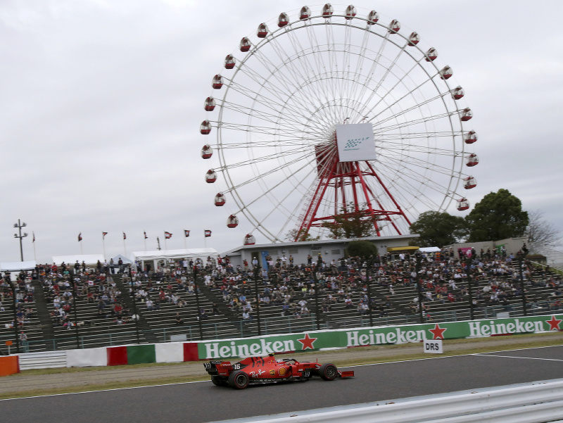 Charles Leclerc na okruhu Suzuka počas Veľkej ceny Japonska 2019
