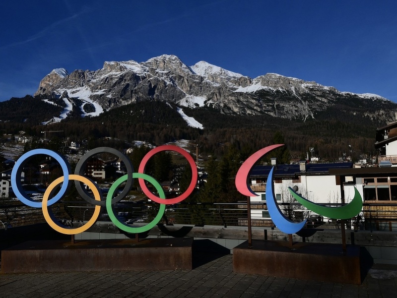 Pohľad na lyžiarske stredisko Tofane, ktoré bude dejiskom ZOH 2026
