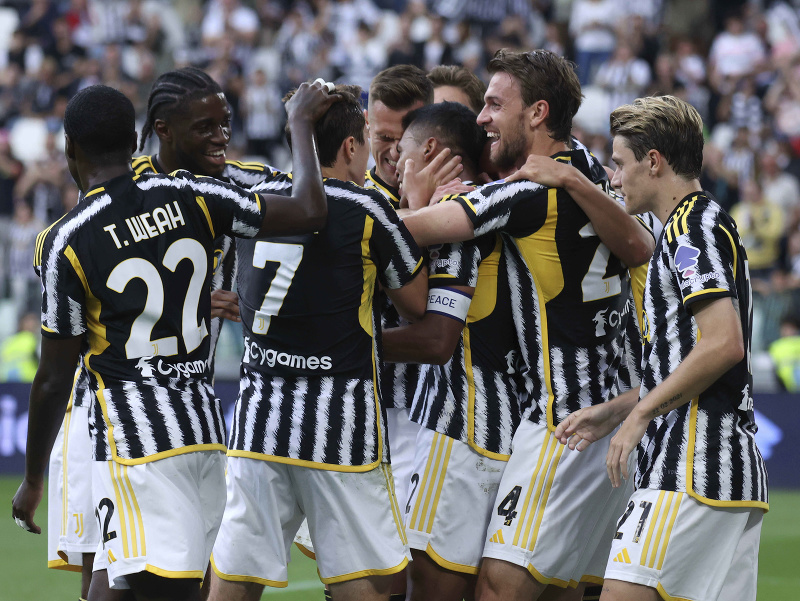 Gólové oslavy futbalistov Juventusu Turín