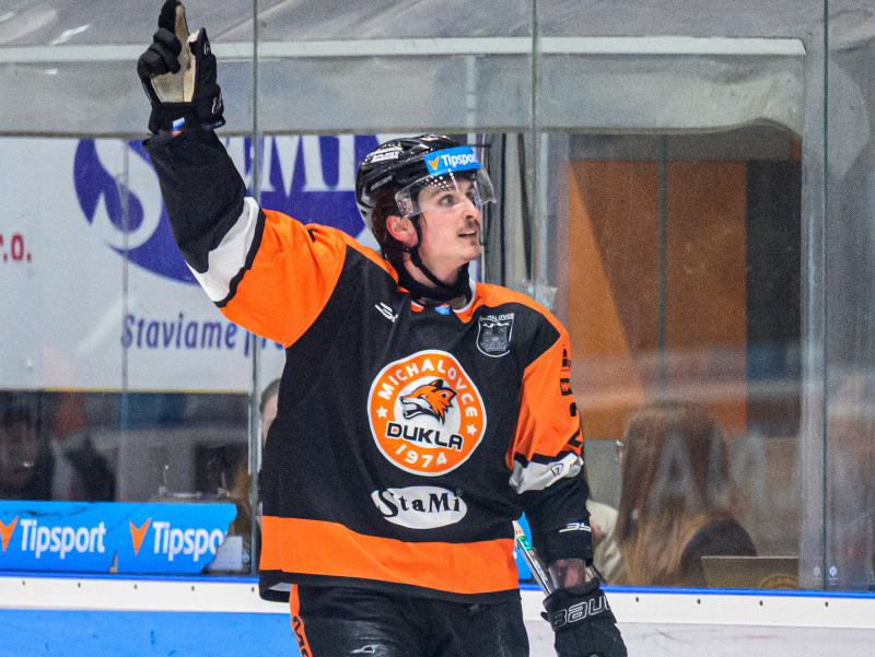 Jacob Reid Virtanen (Michalovce) sa teší z gólu