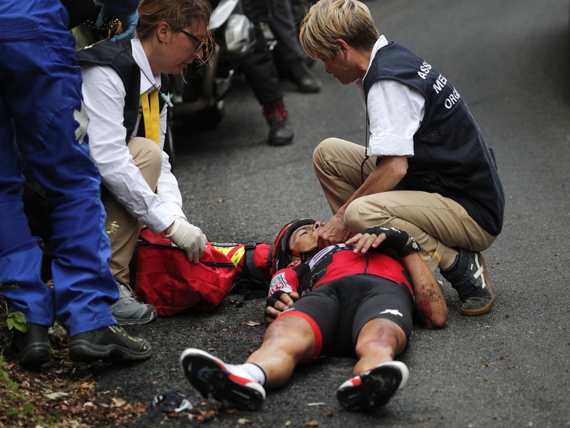 Richie Porte po hrozivom páde na Tour de France