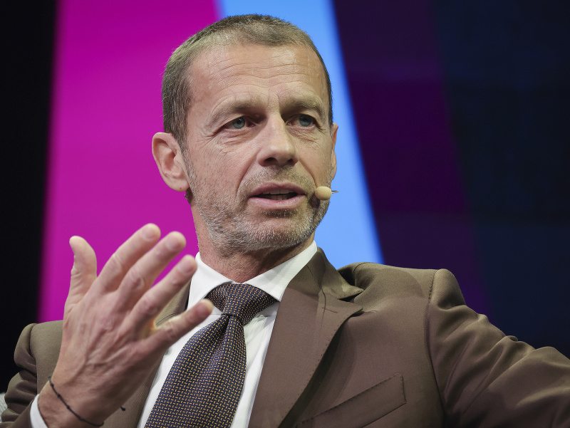 Na snímke prezident Európskej futbalovej únie Aleksander Čeferin 